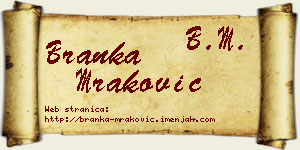 Branka Mraković vizit kartica
